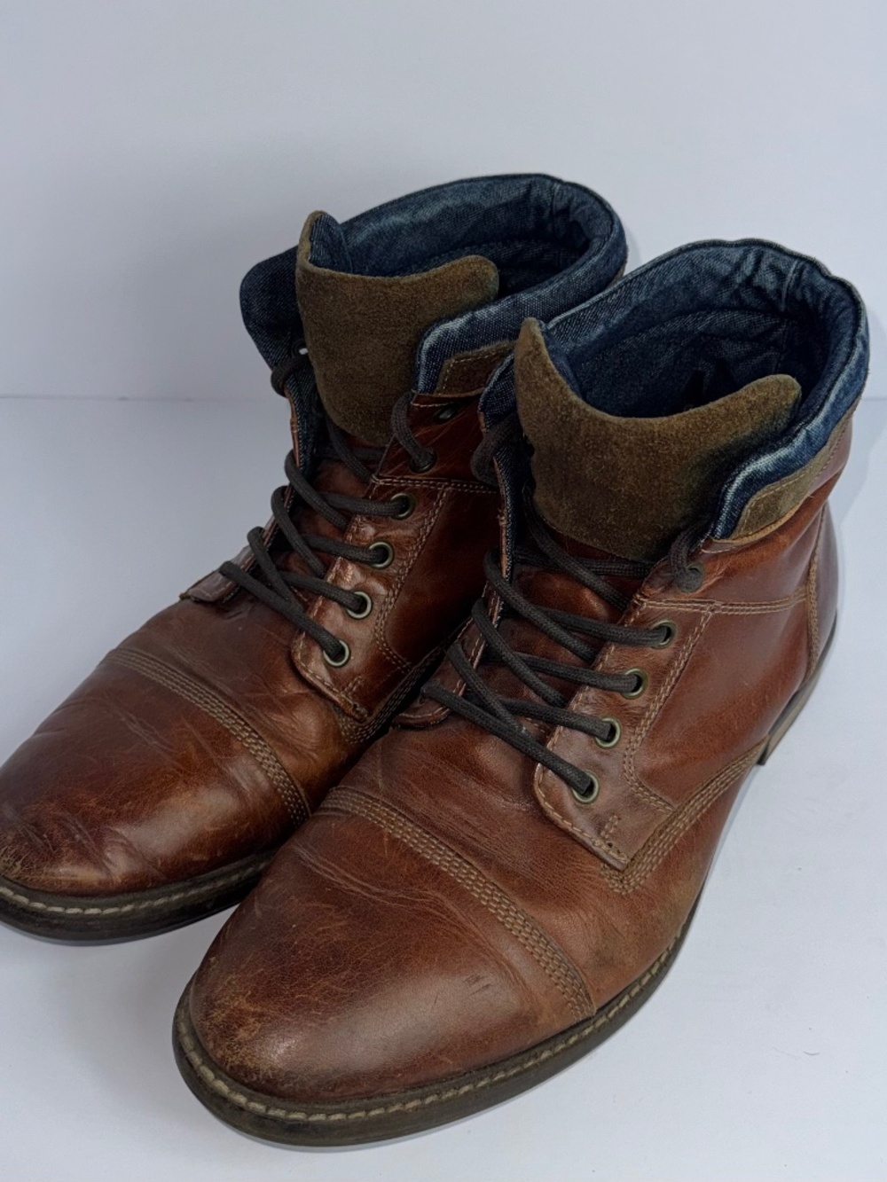 Franco Fortini Brown Cap Toe Boots Mens Size 10